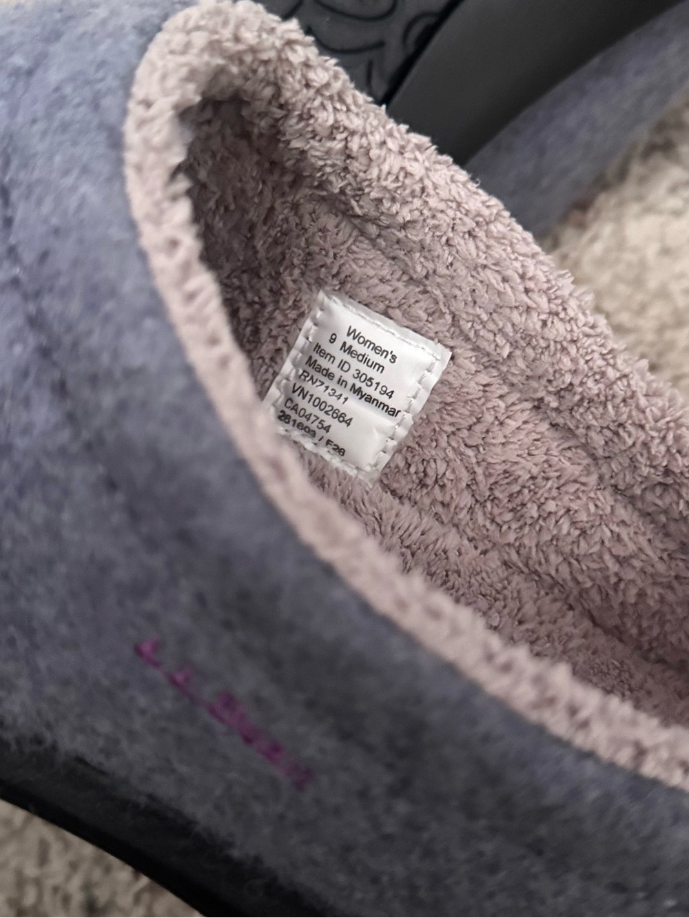 L.L Bean Daybreak Scuffs Jess Franks Wool Slipper Lavender Floral Size 9 NEW - Picture 8 of 8